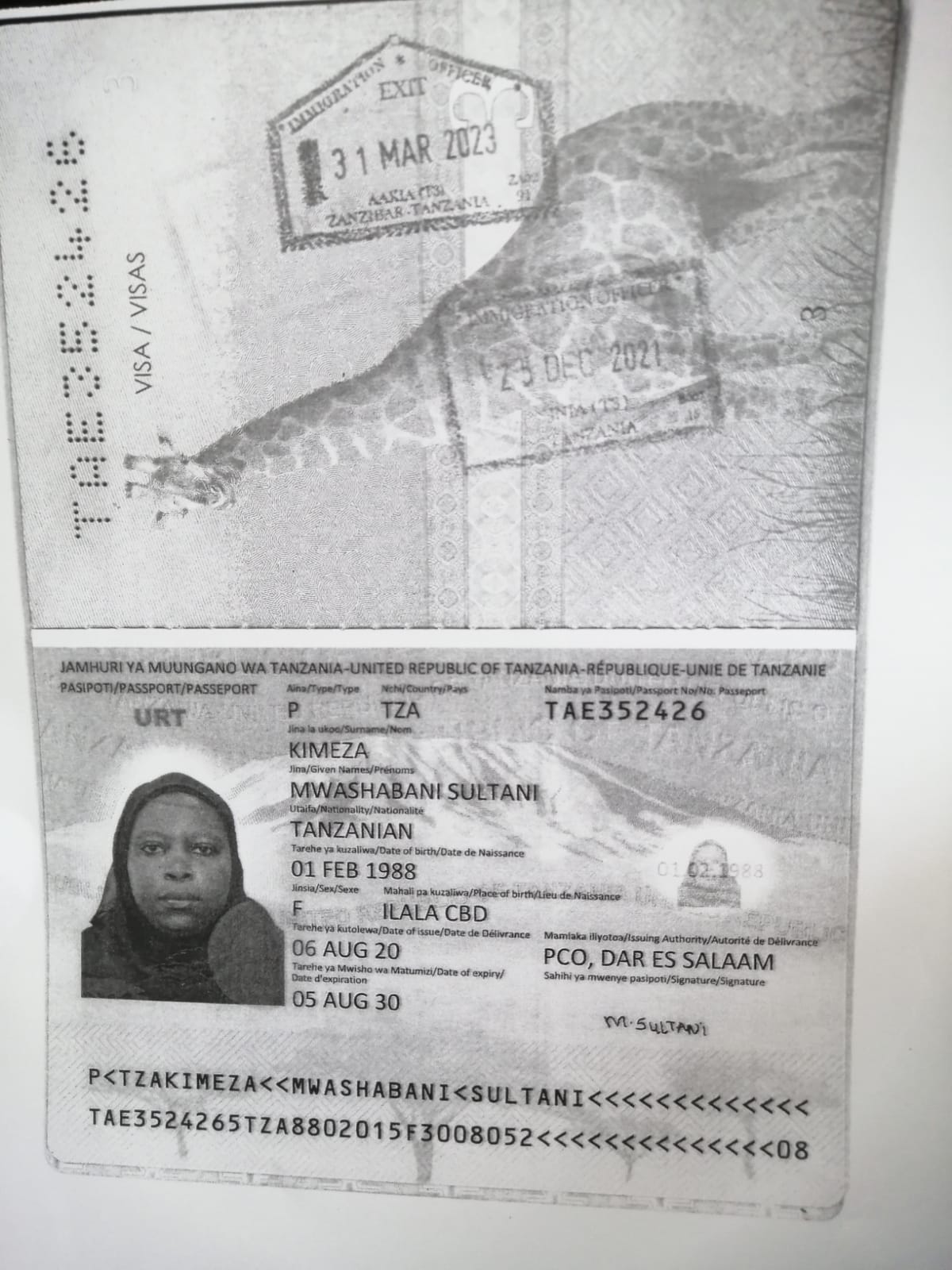 MWASHABANI SULTANI KIMEZA